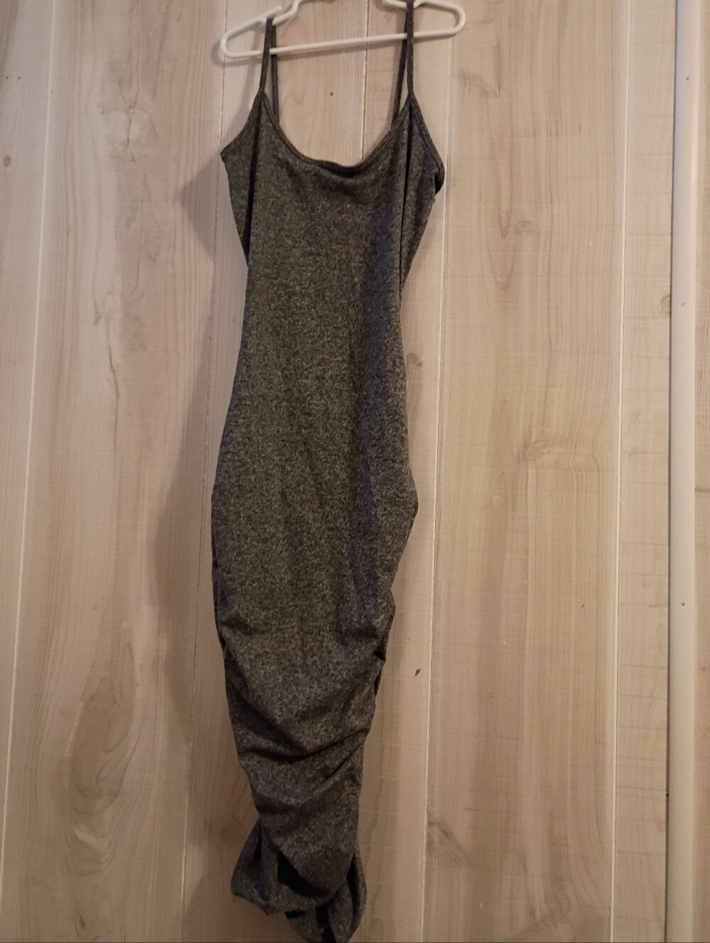 Popular 21 Grey Fitted Ruched Side Dress
